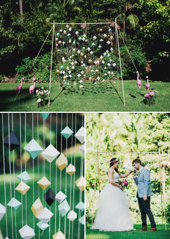 geometric wedding backdrop