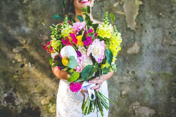Bouquet by Gypsy Flora | Jess & Nick's Colourful Bush Bank Wedding | Photography by The Evoke Company