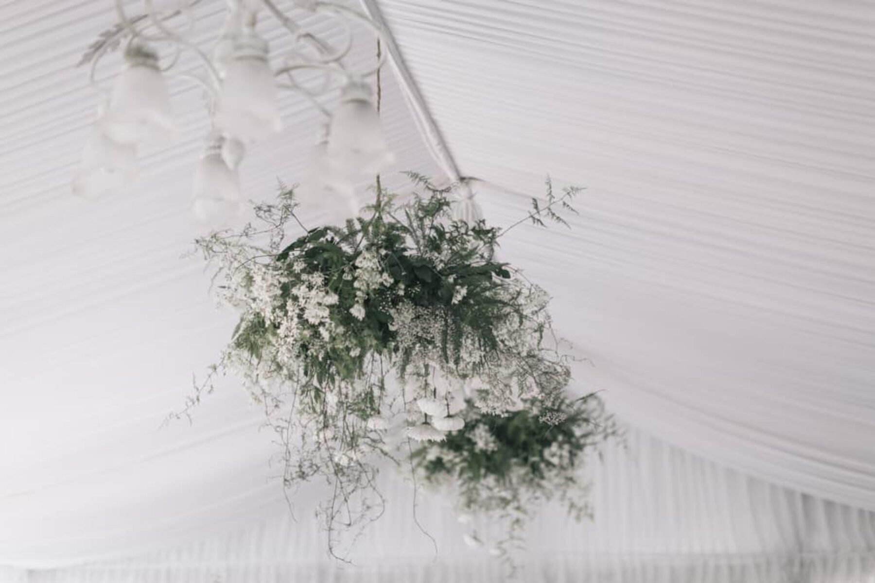 marquee hanging flowers