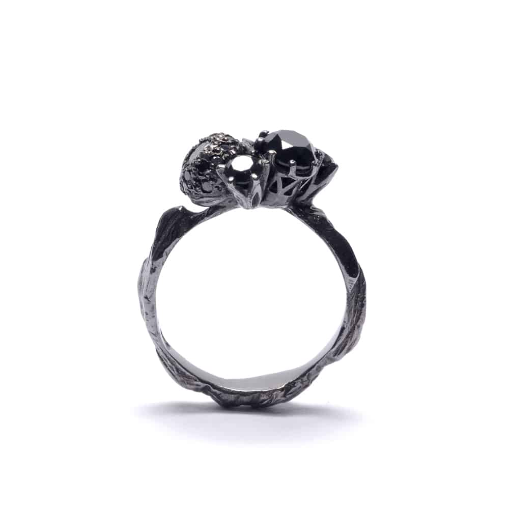 Unique engagement rings by Australian jewelers / Black engagement ring by Julia deVille