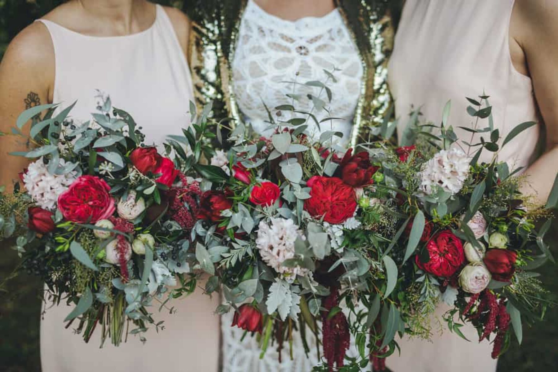 Rose and amaranth bouquet by Willow Bud