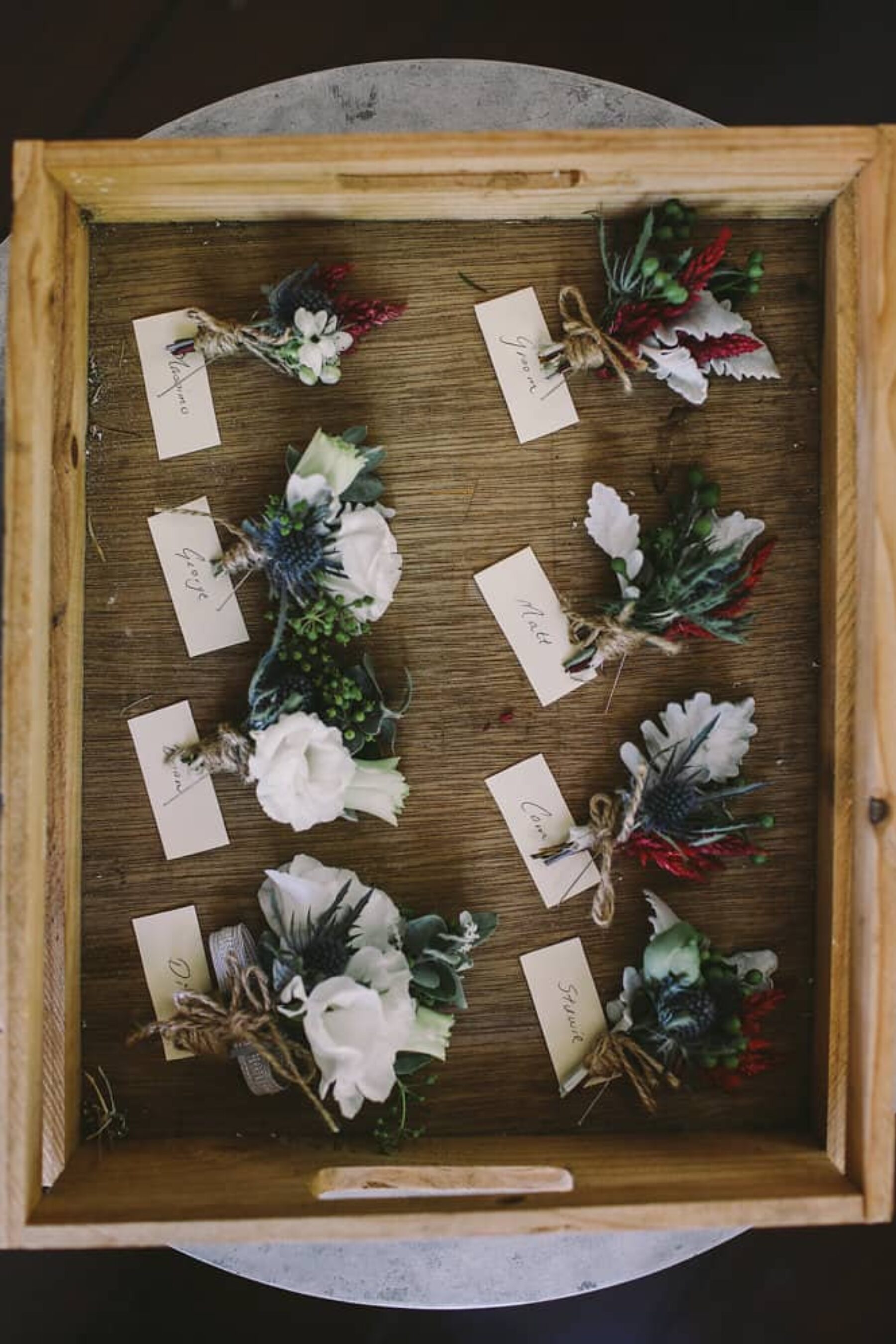 mixed floral boutonnieres
