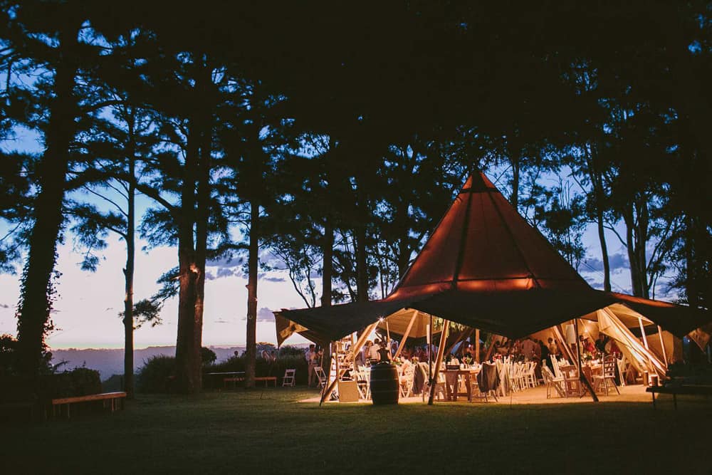 Tipi wedding at Byron View Farm