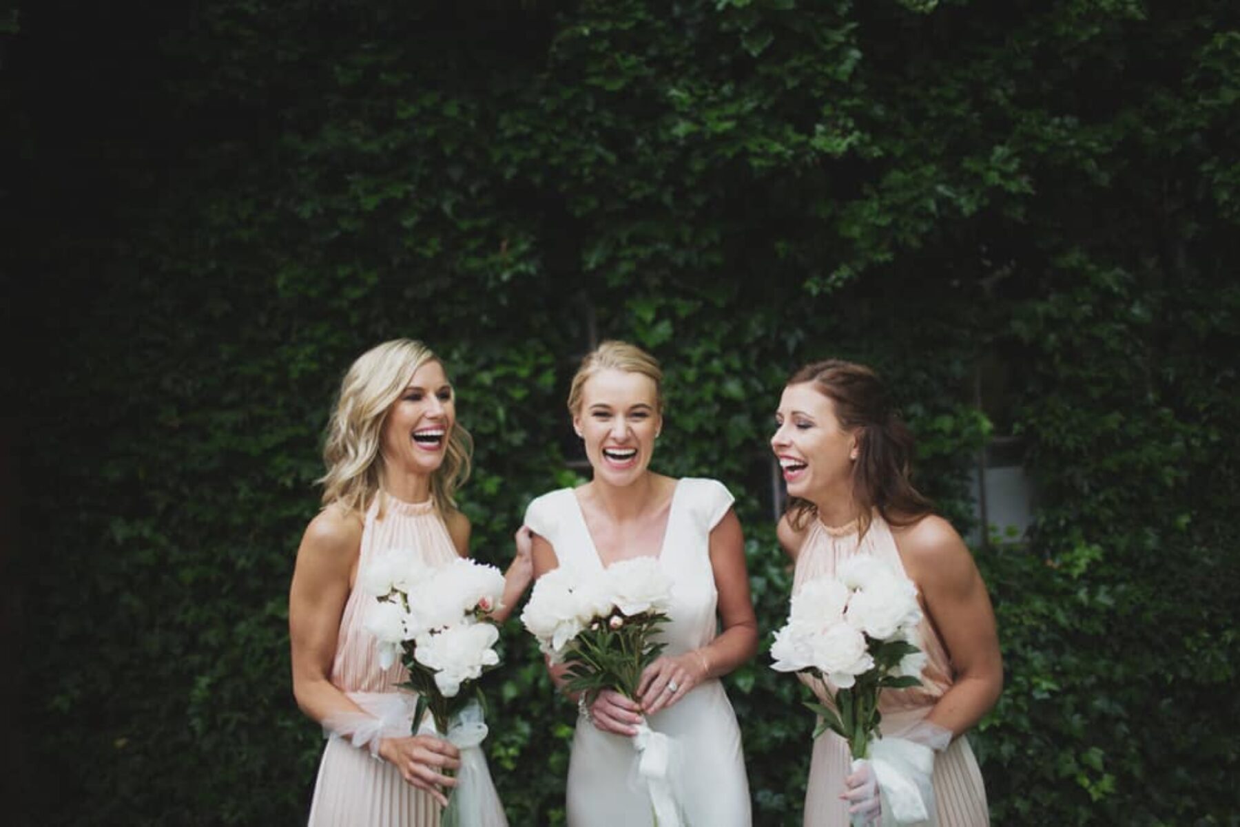 pastel pink bridesmaid dresses by Grace & Hart