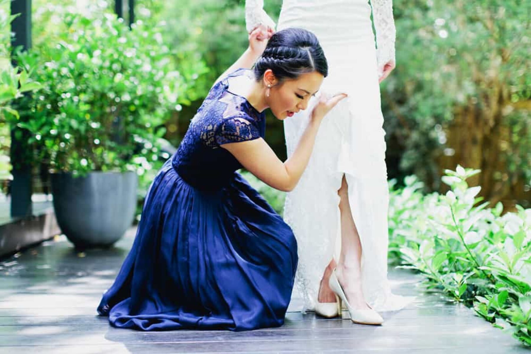 blue lace bridesmaid dress