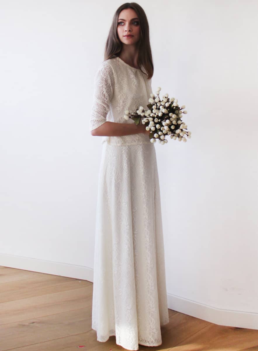 long-sleeve etsy wedding dress