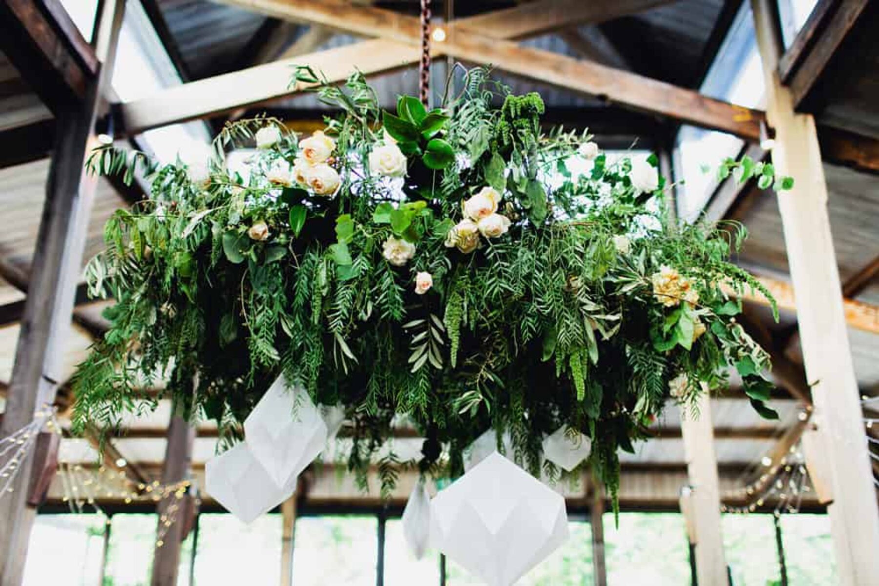 wedding foliage chandelier