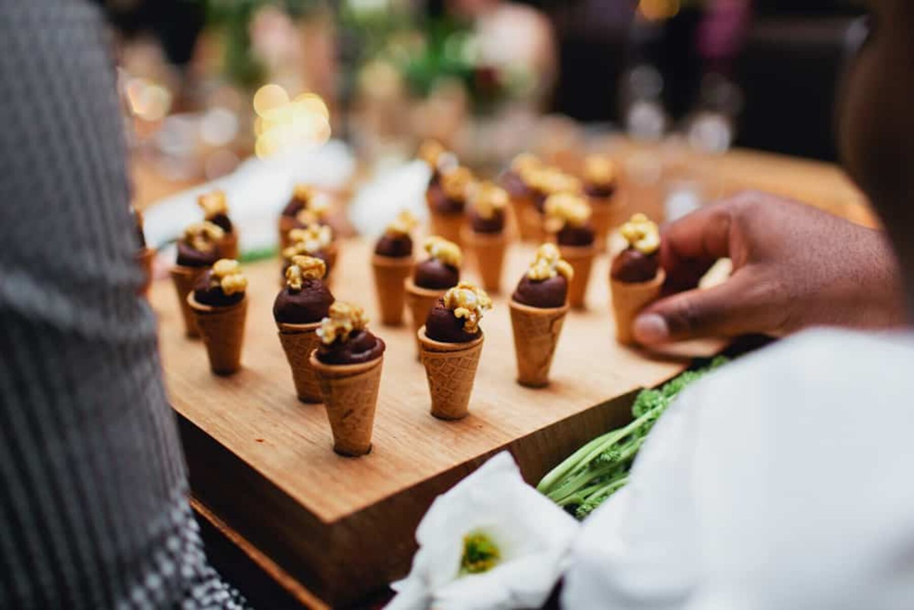 dessert canapes - mini ice cream cones