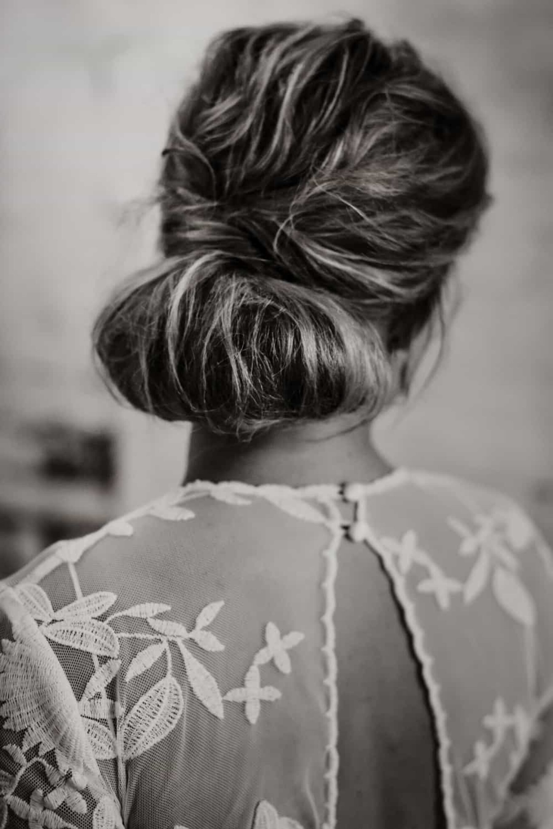 bridal hair - low chignon