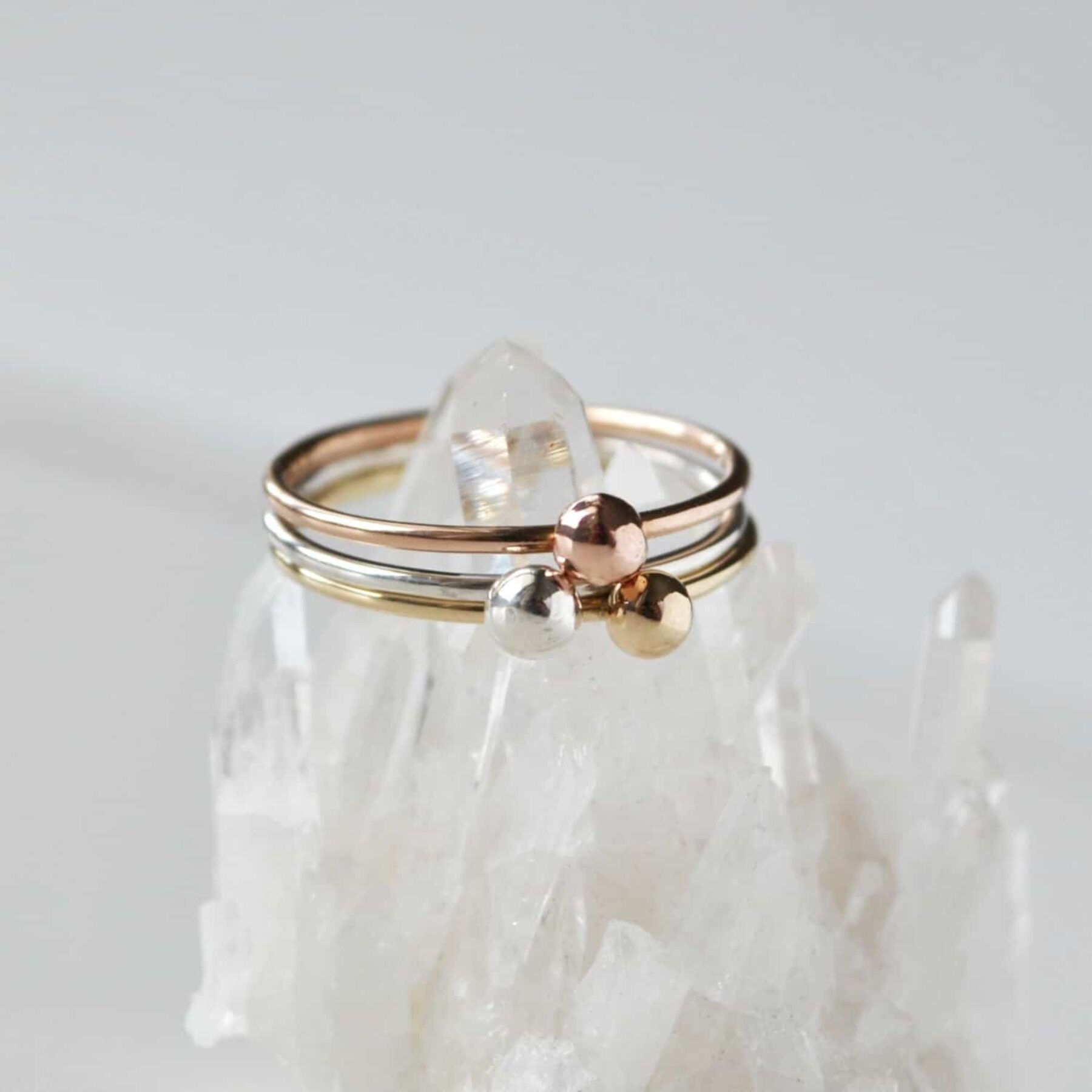 dainty gold stacking rings