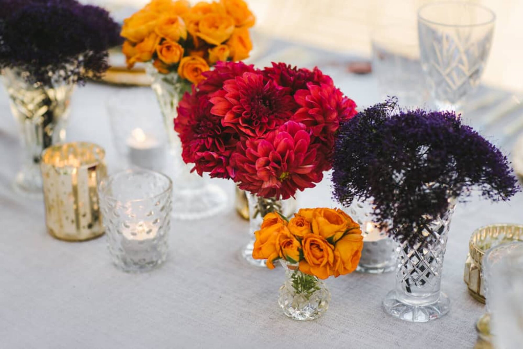 vibrant table flowers
