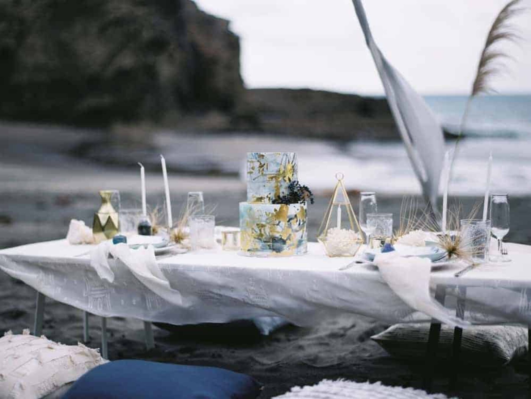 Oceanic wedding inspiration at Piha Beach