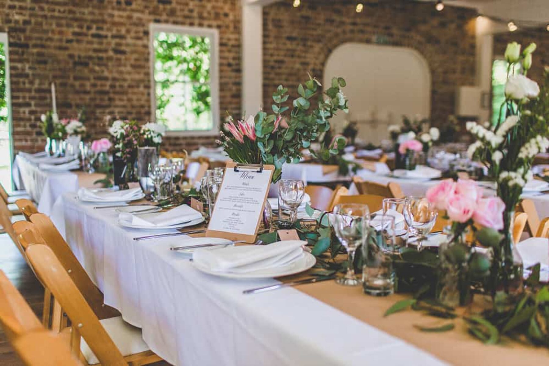 rustic wedding table setting with king proteas