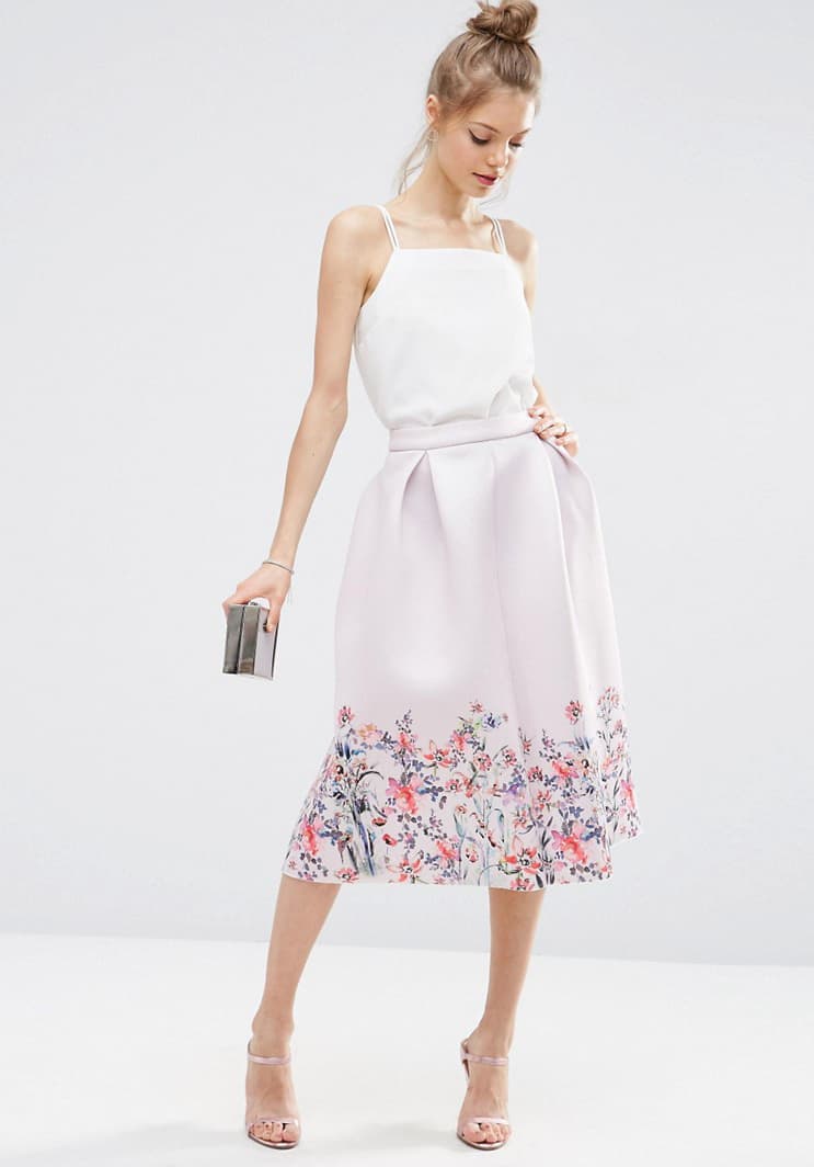 Bridesmaid trend - separates | floral scuba skirt