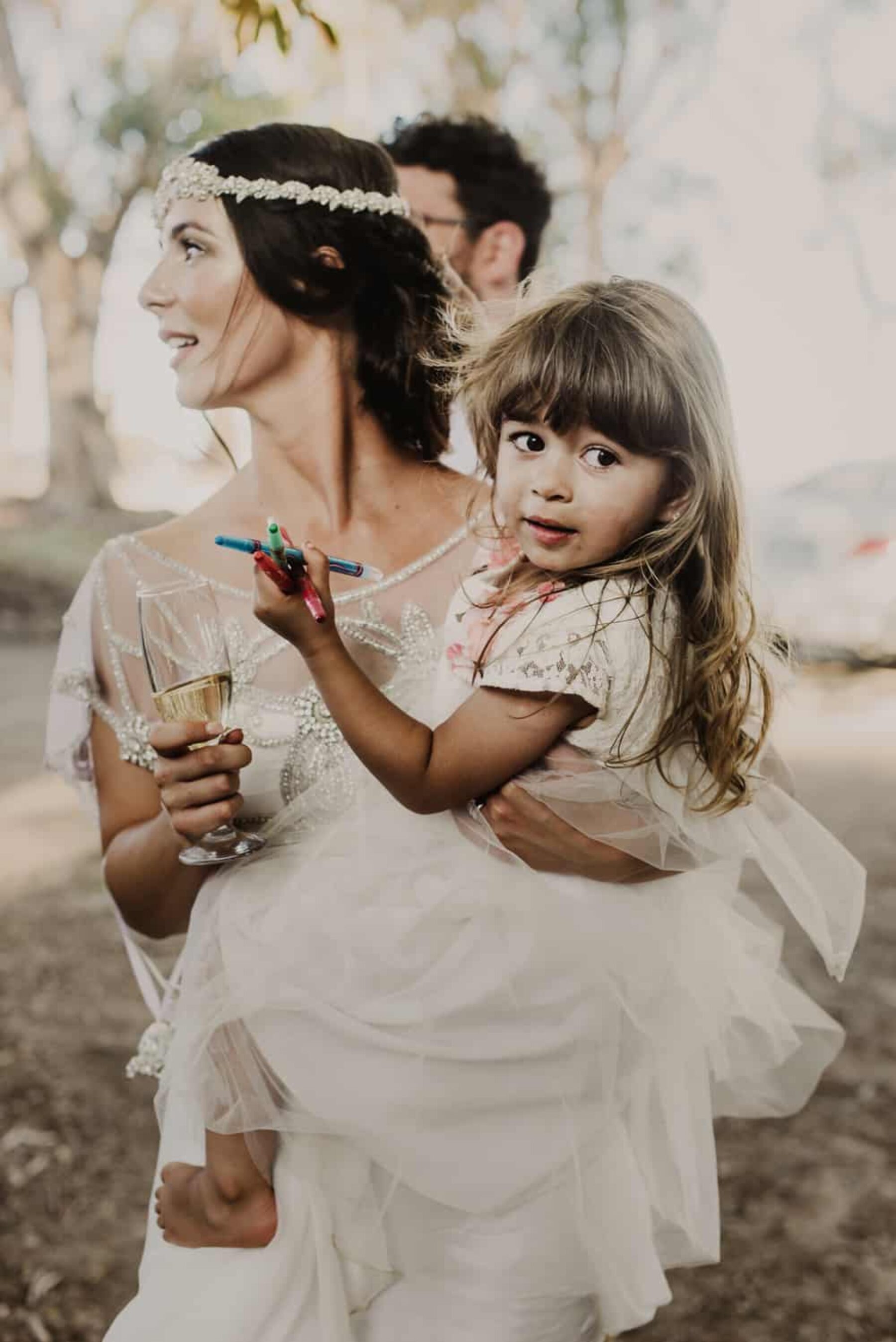 Anna Cambell bride with flower girl