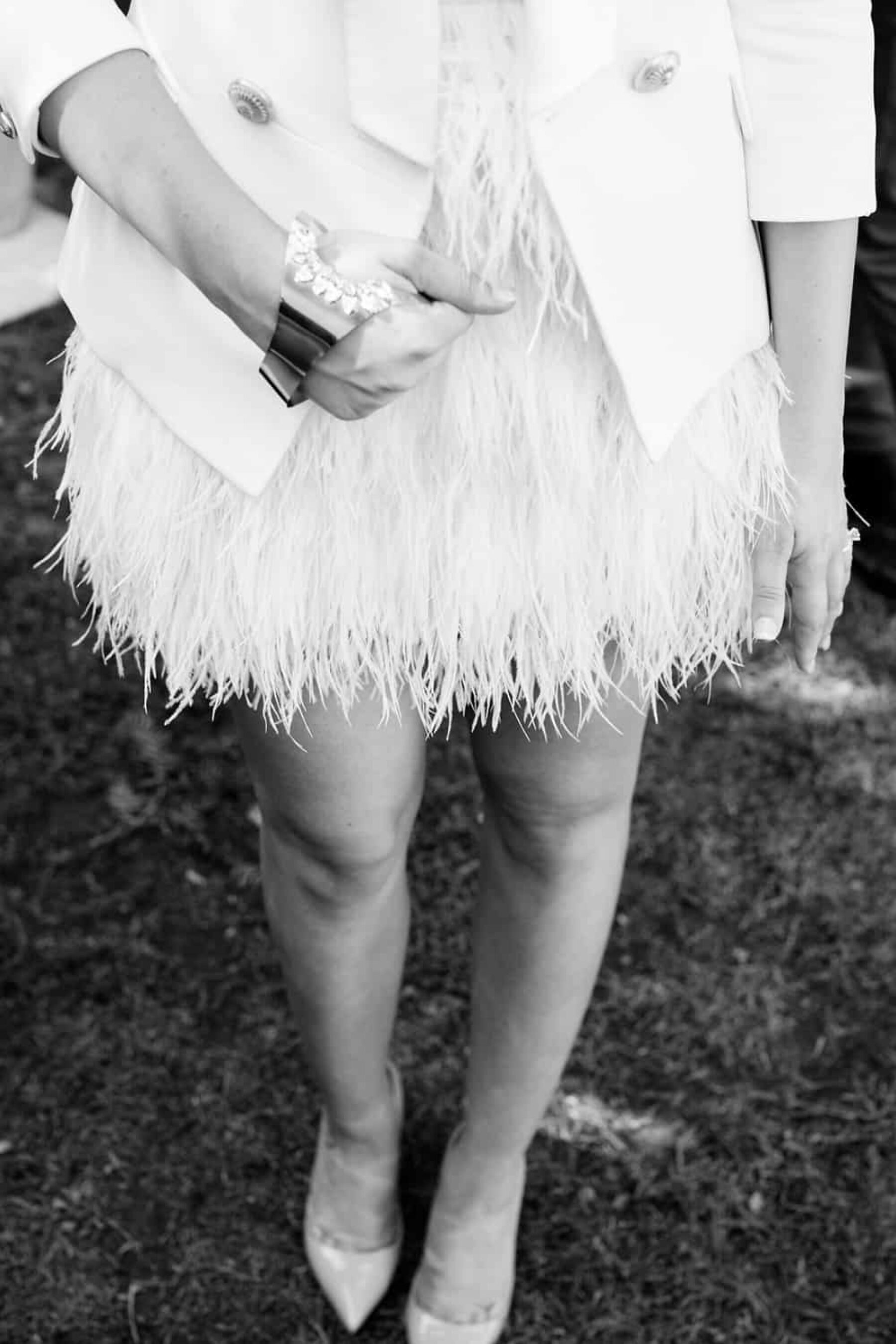 feather bridal skirt