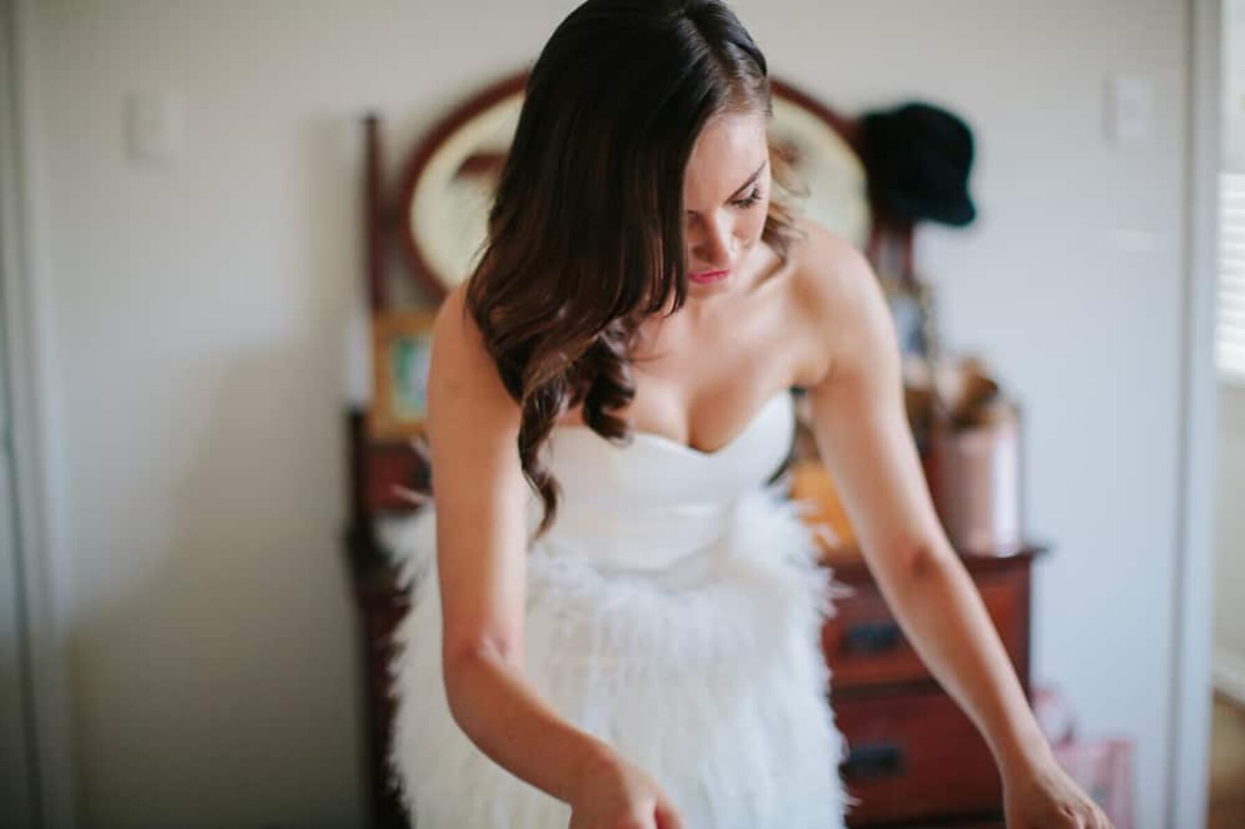 feather bridal skirt
