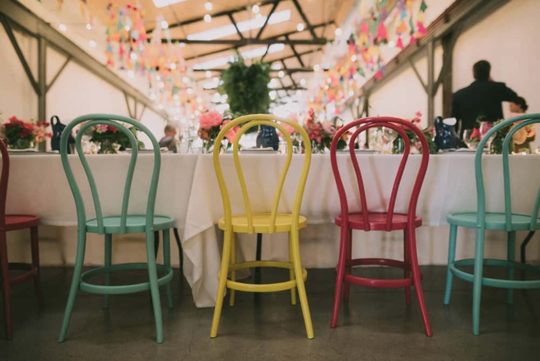 colourful bentwood chairs
