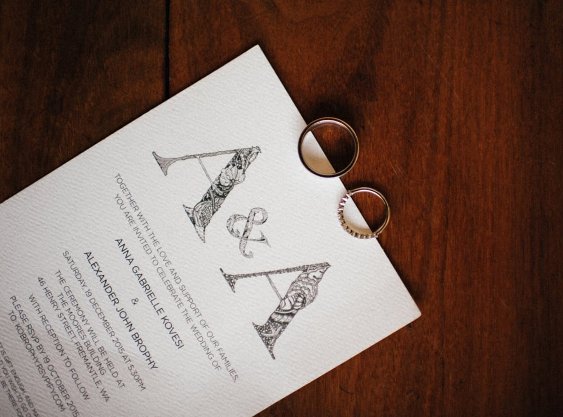 Typographic wedding invitation