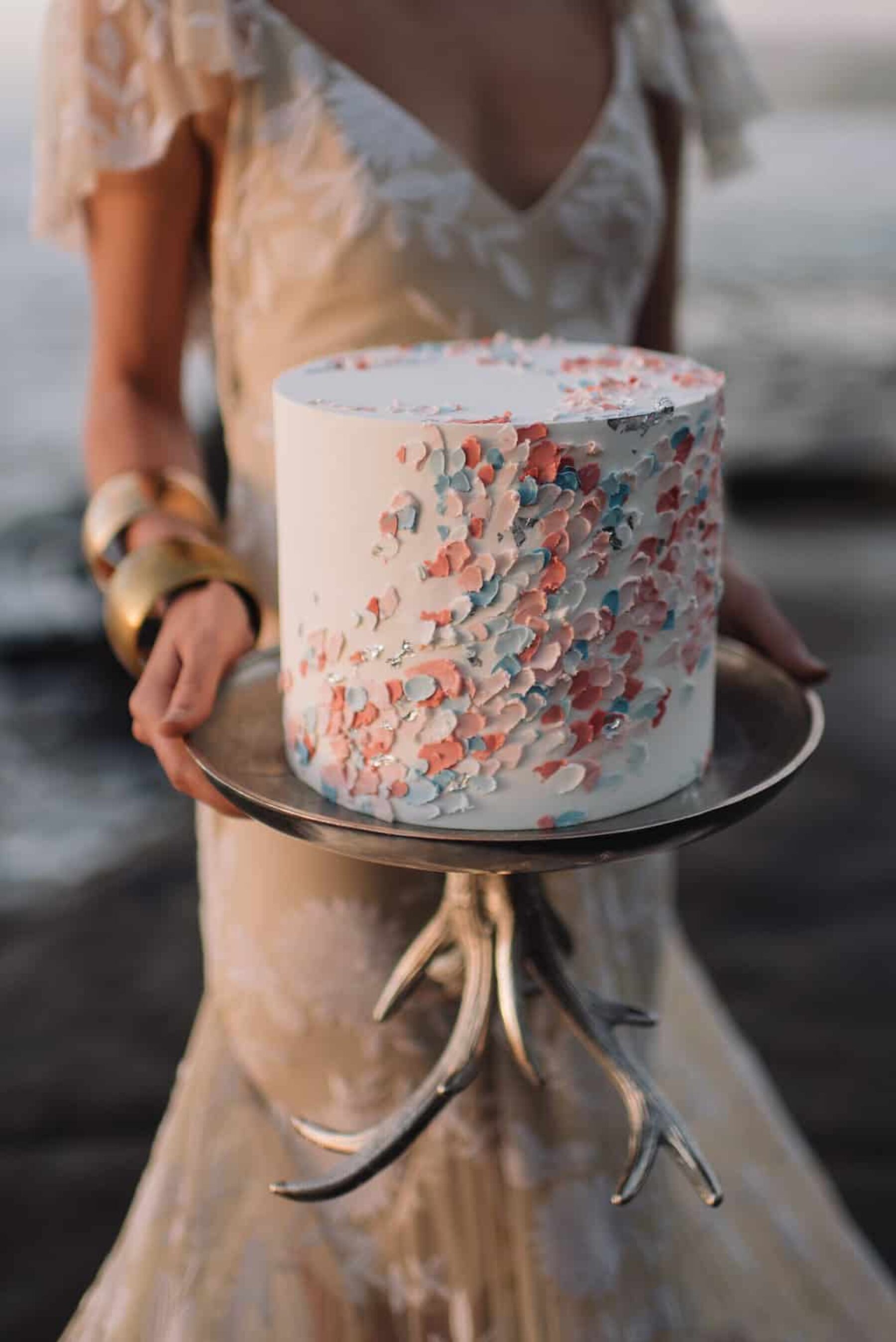 confetti wedding cake