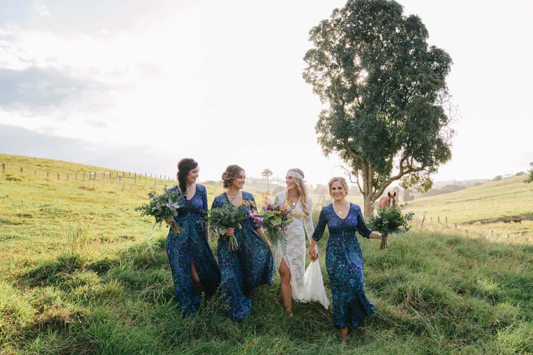 blue bridesmaid dresses by Spell Designs