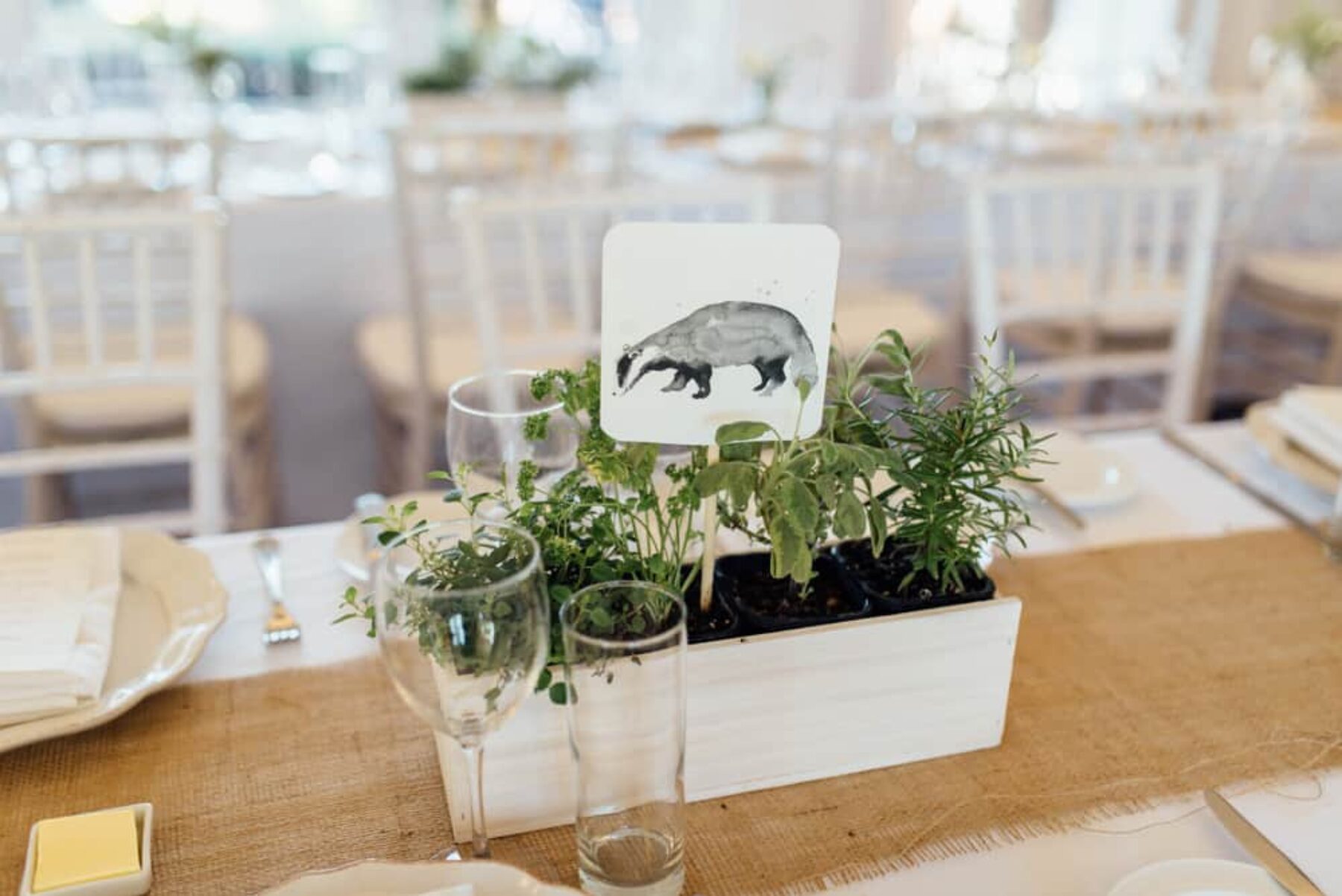illustrated woodland animals as table numbers