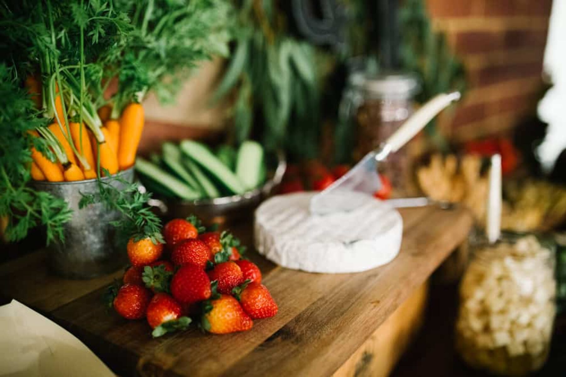 grazing table for a casual backyard wedding
