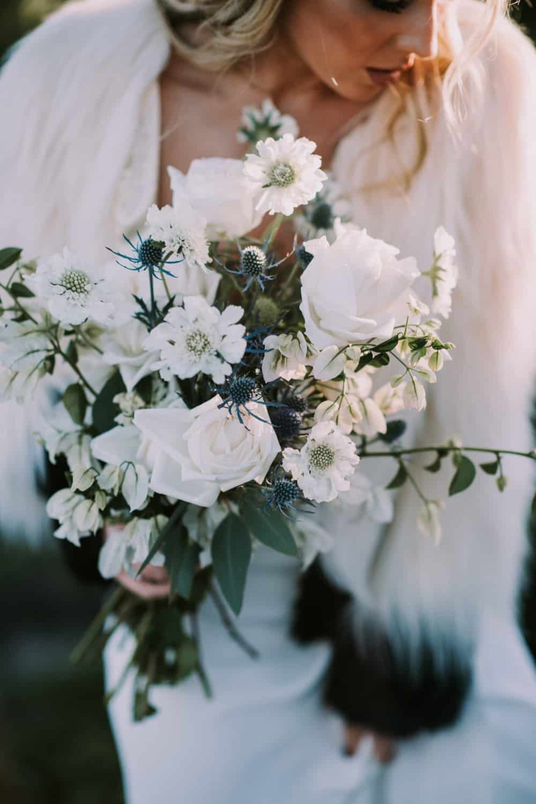 wild white and green bouquet