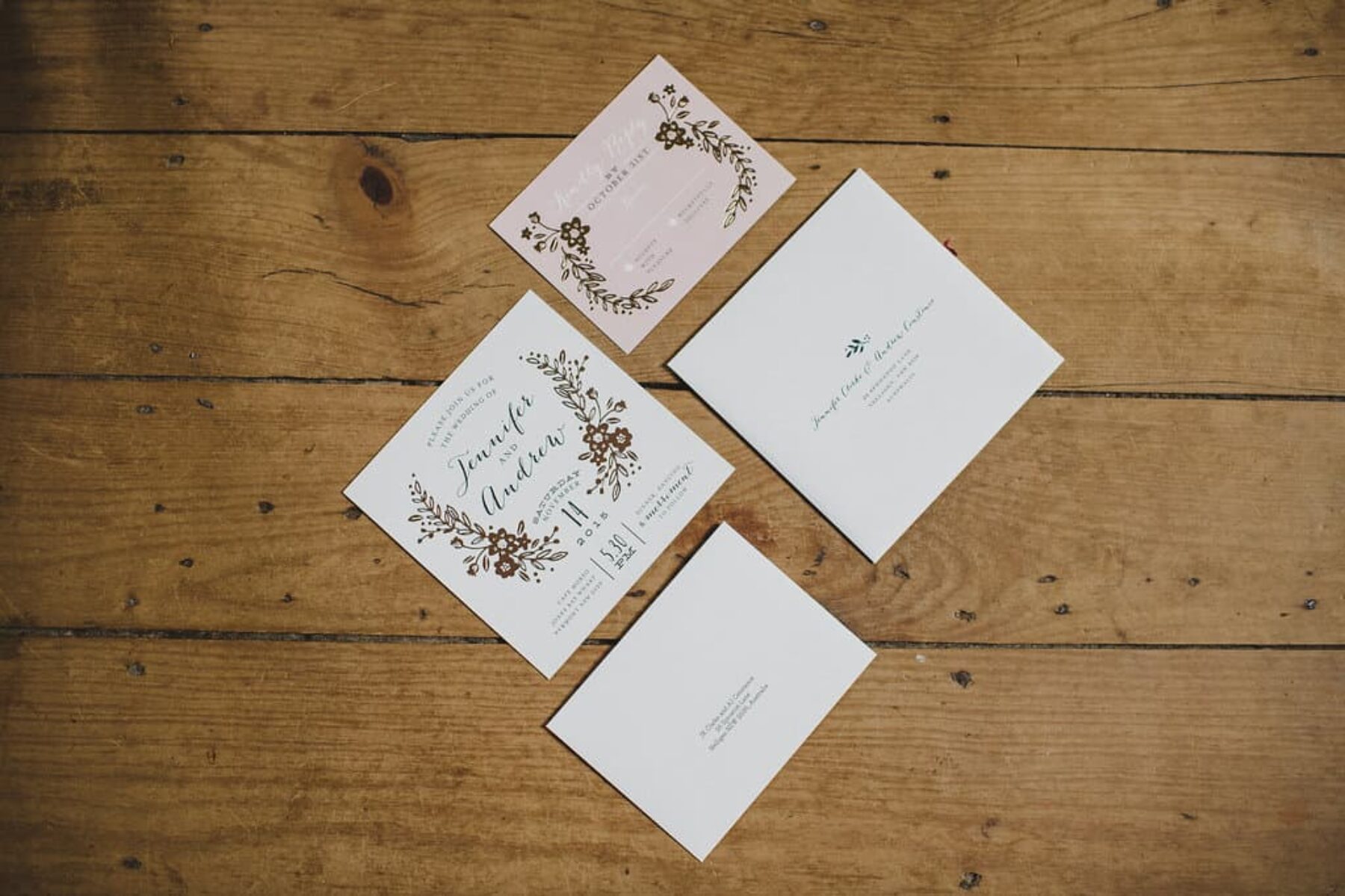 simple floral wedding invitations