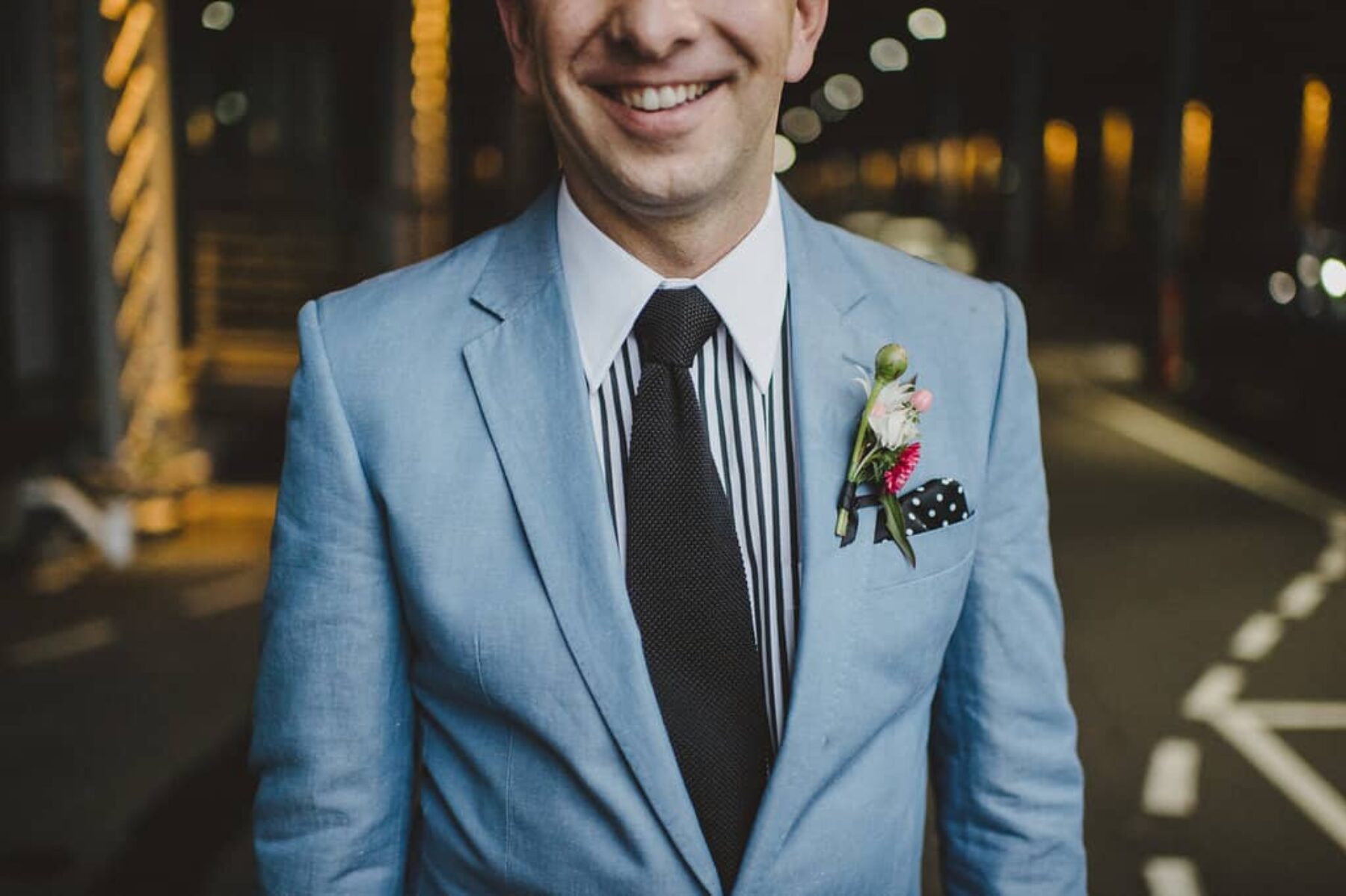 stylish groom in sky blue suit