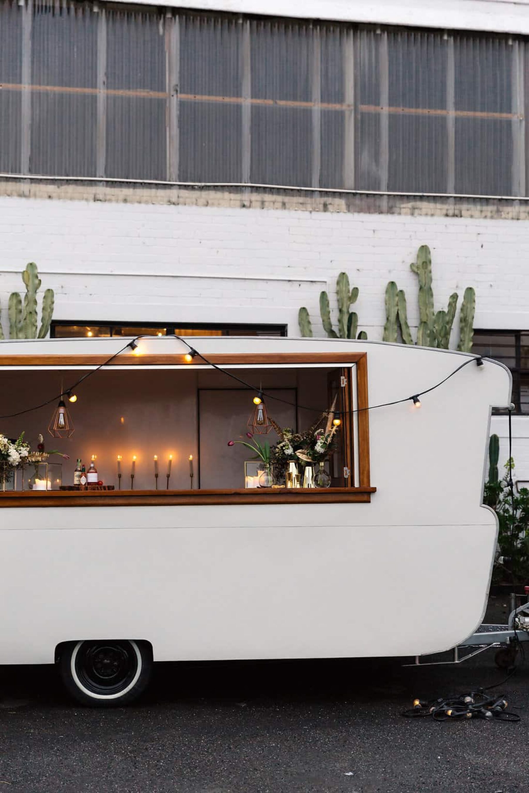 vintage caravan mobile wedding bar