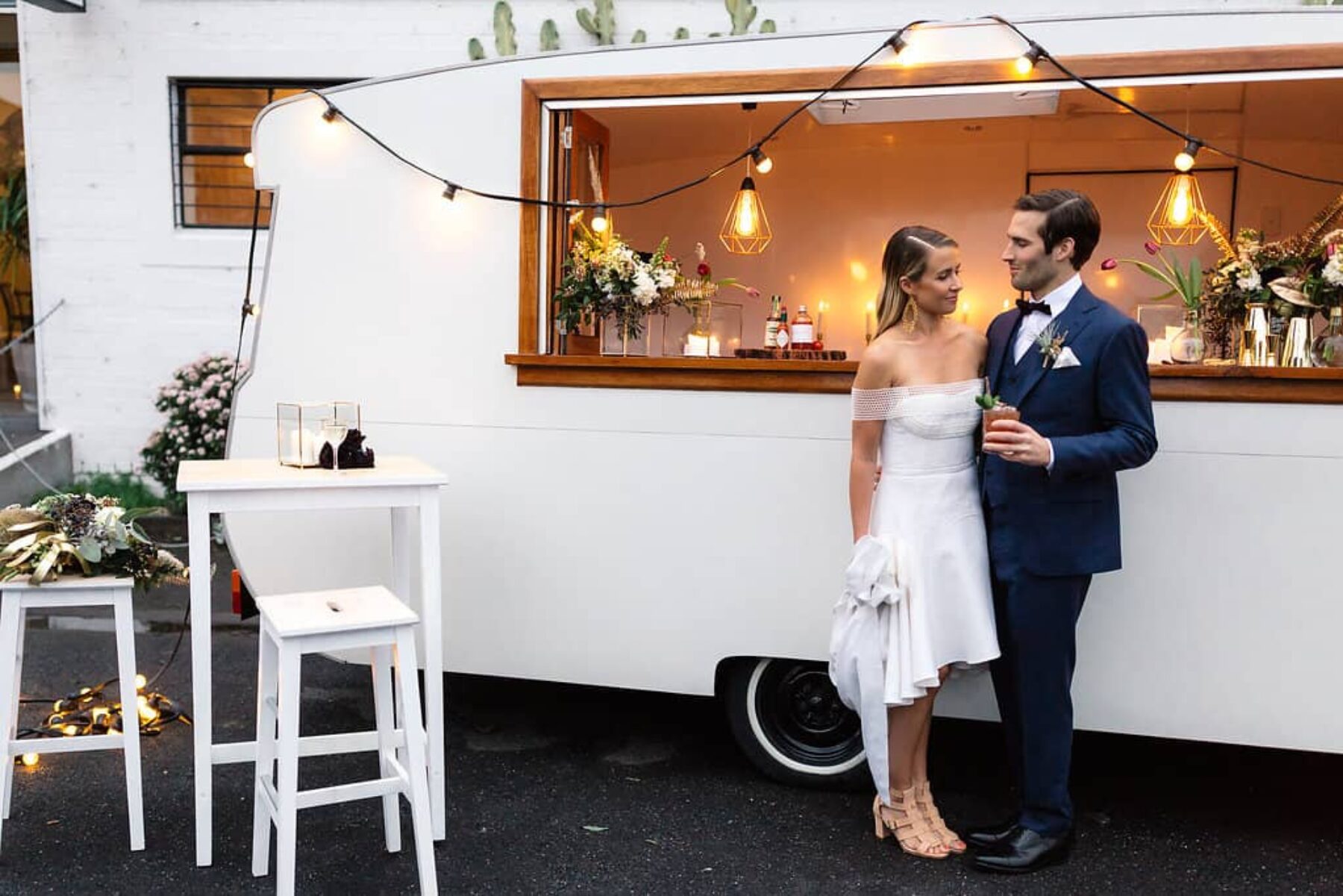 vintage caravan mobile wedding bar