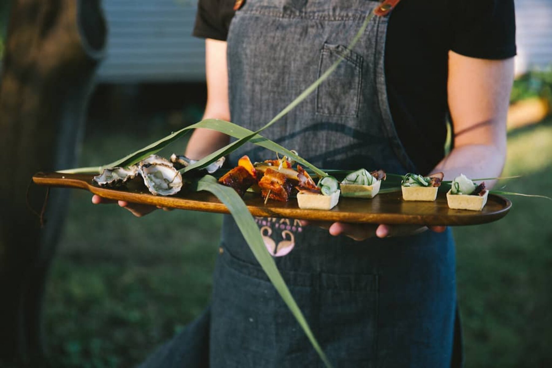 modern rustic wedding canapes