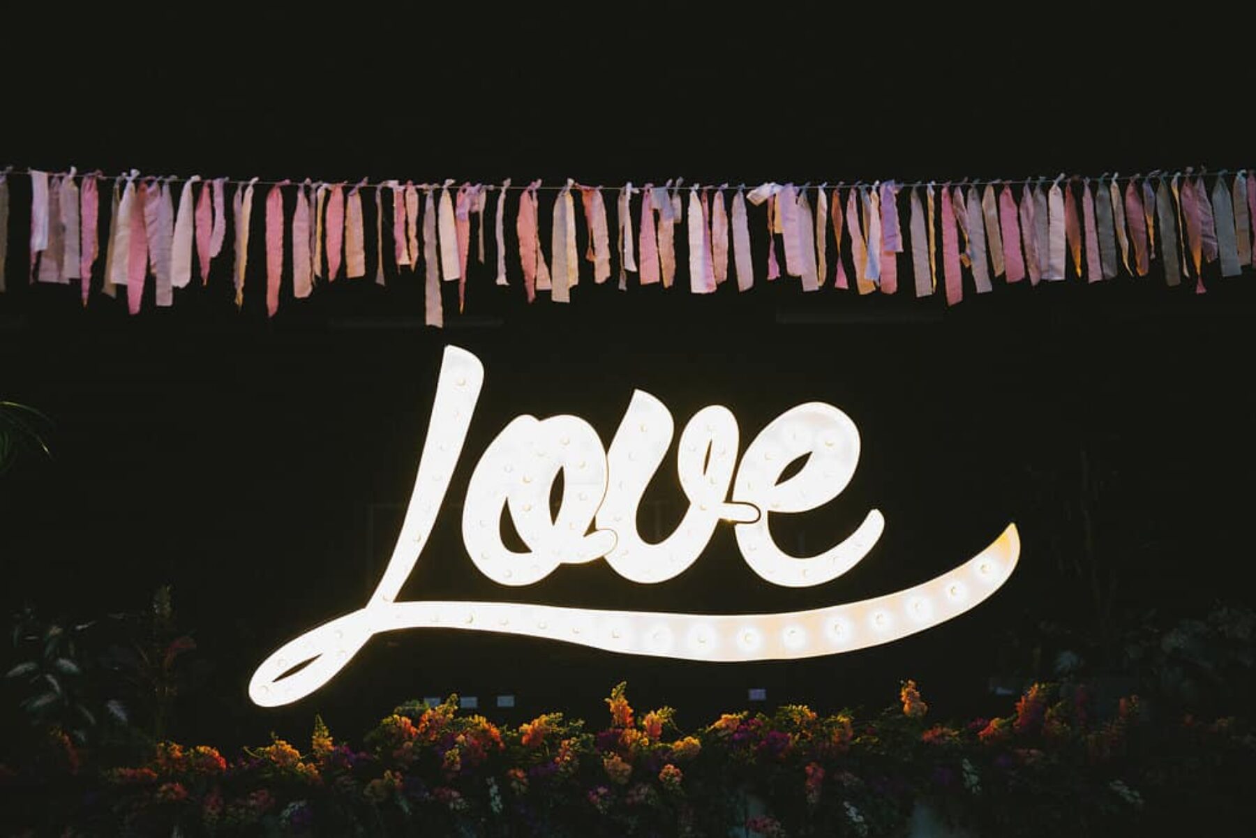 illuminated LOVE sign