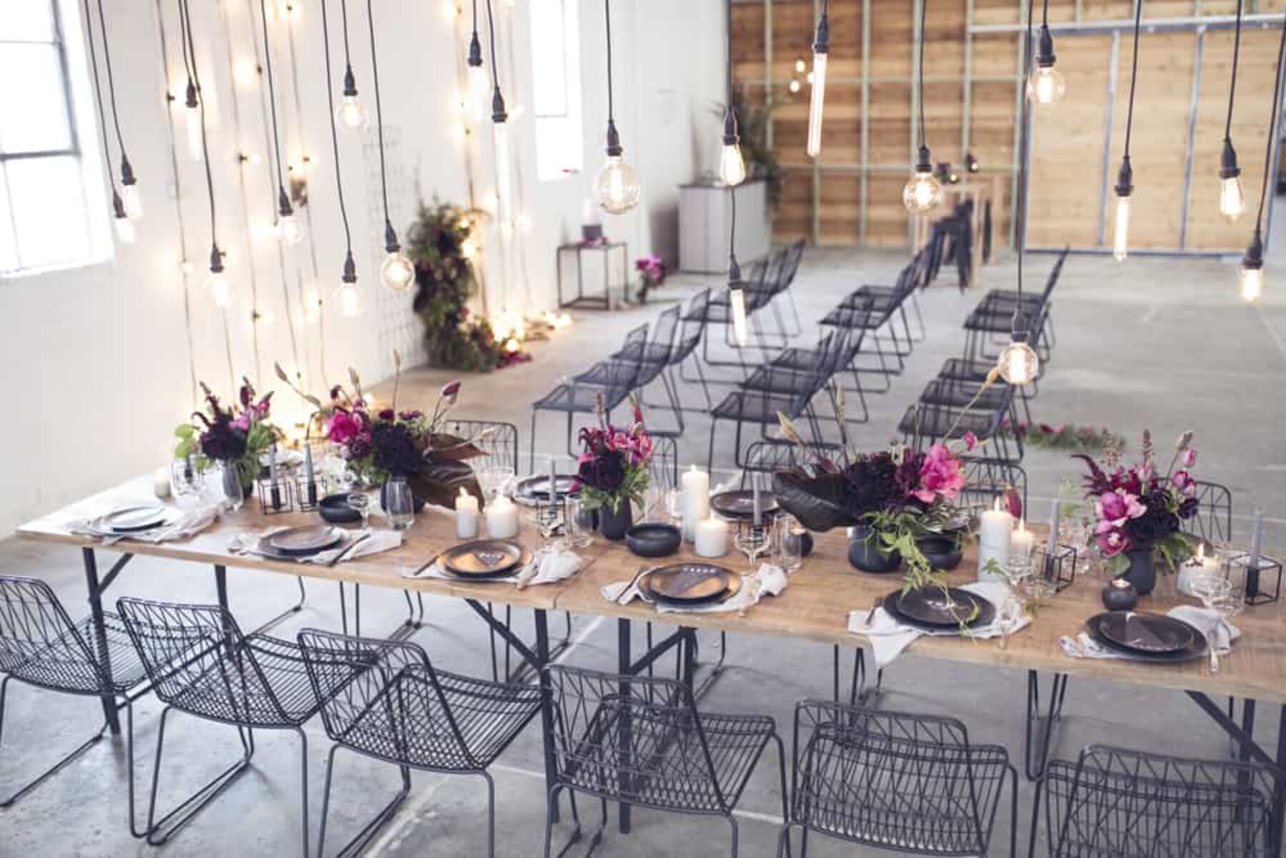 Modern industrial warehouse wedding inspiration