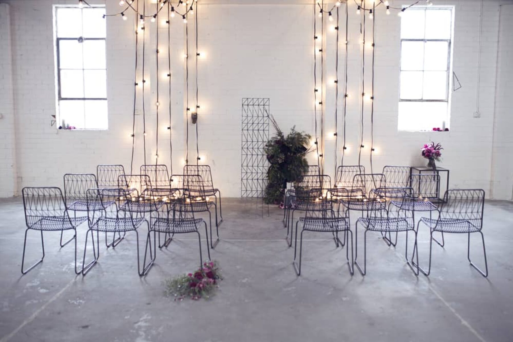 geometric industrial wedding ceremony