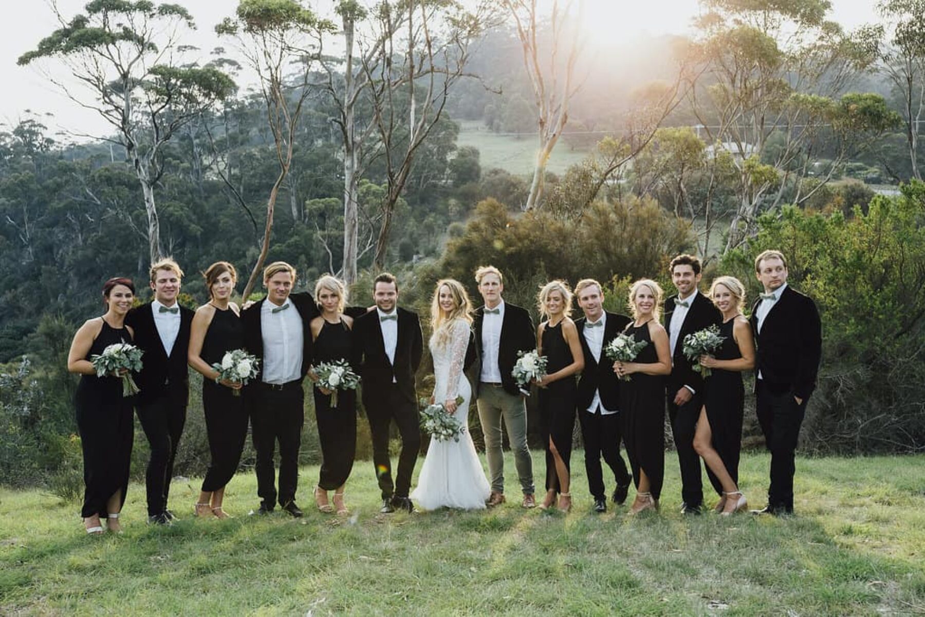 modern classic bridal party
