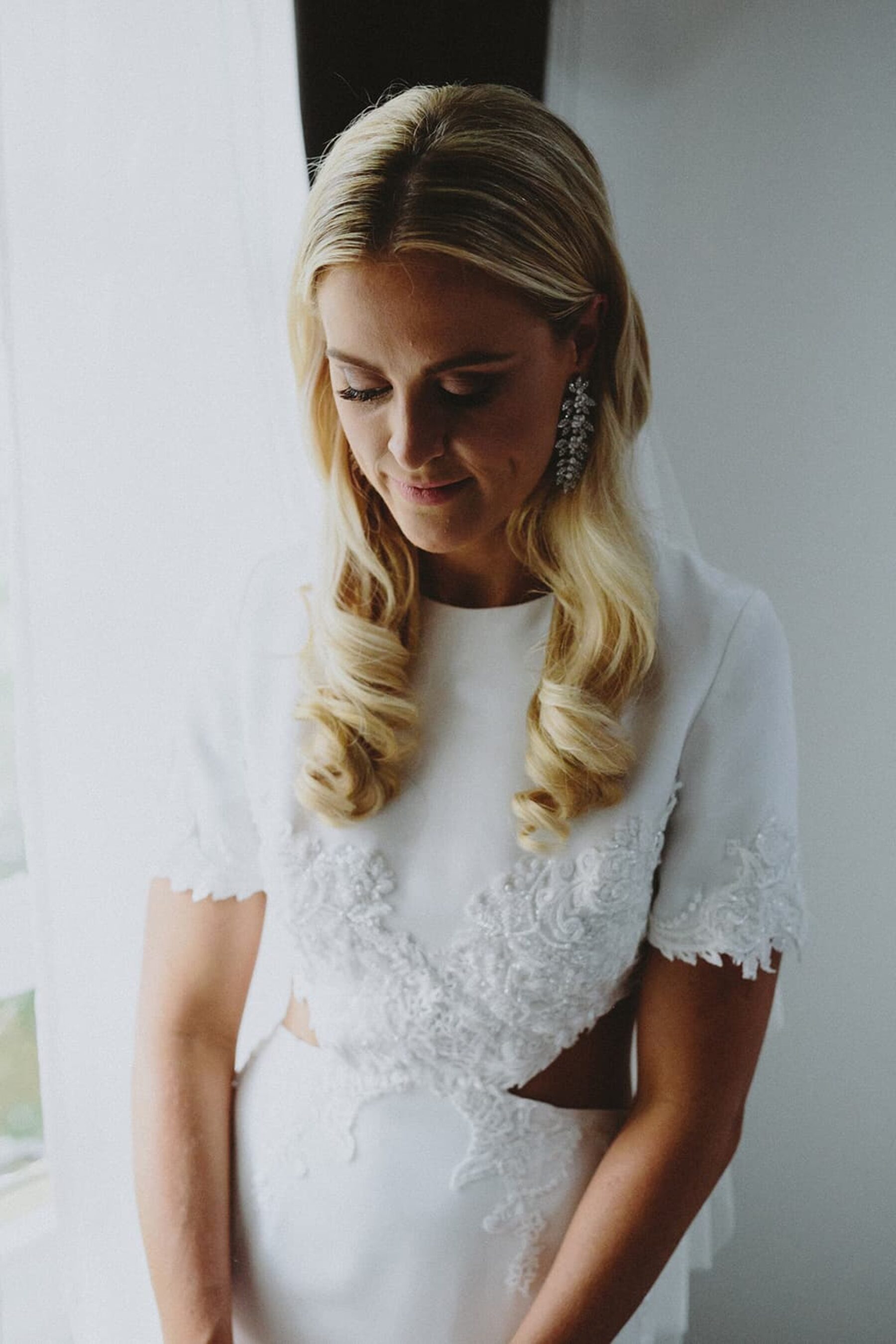 modern wedding dress with bodice cut-out