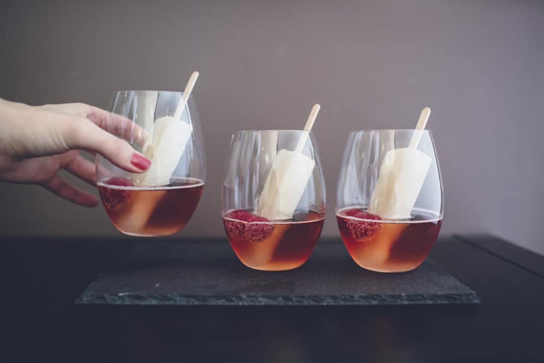 modern cocktails with popsicles
