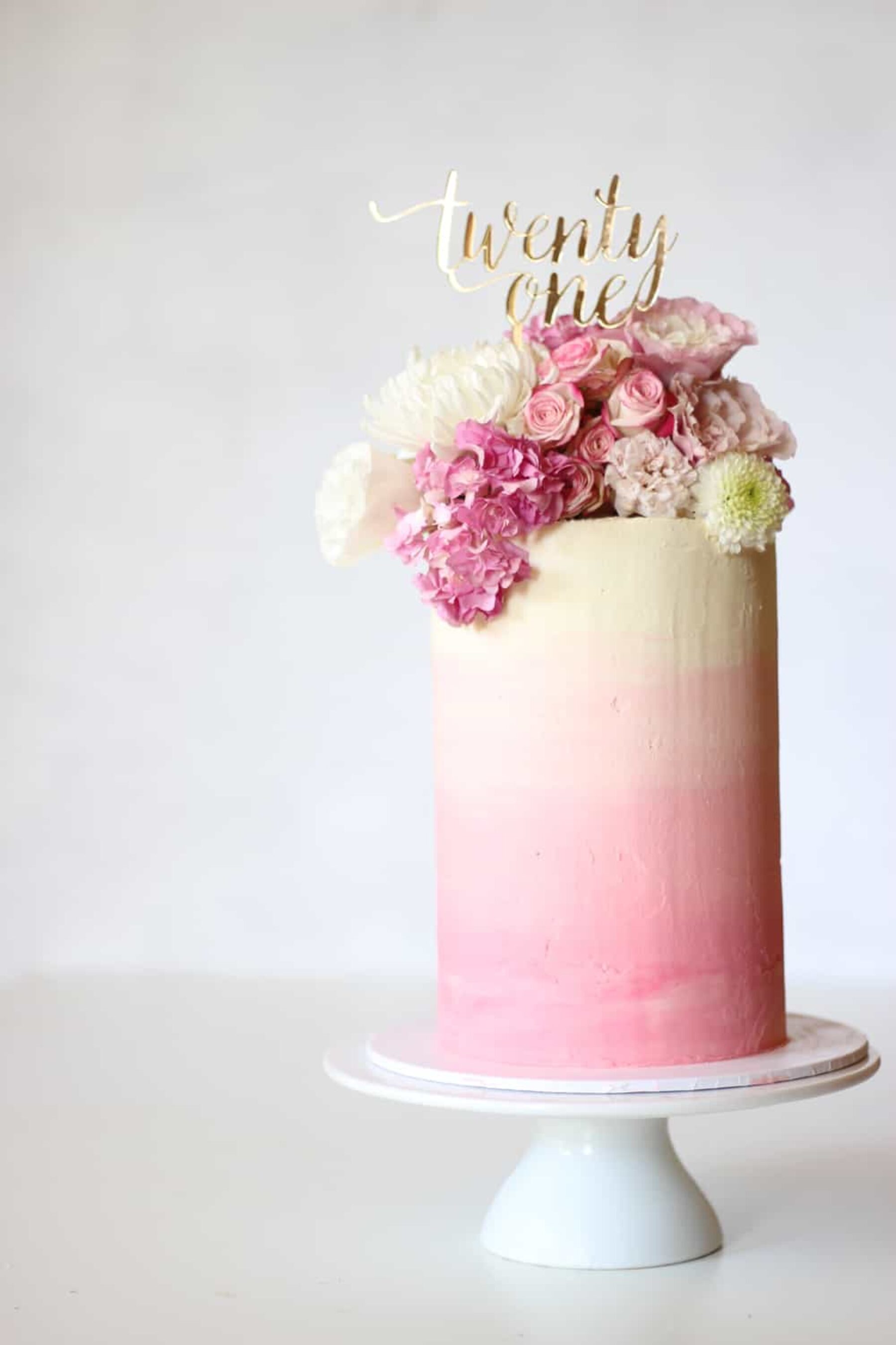 ombre pink wedding cake