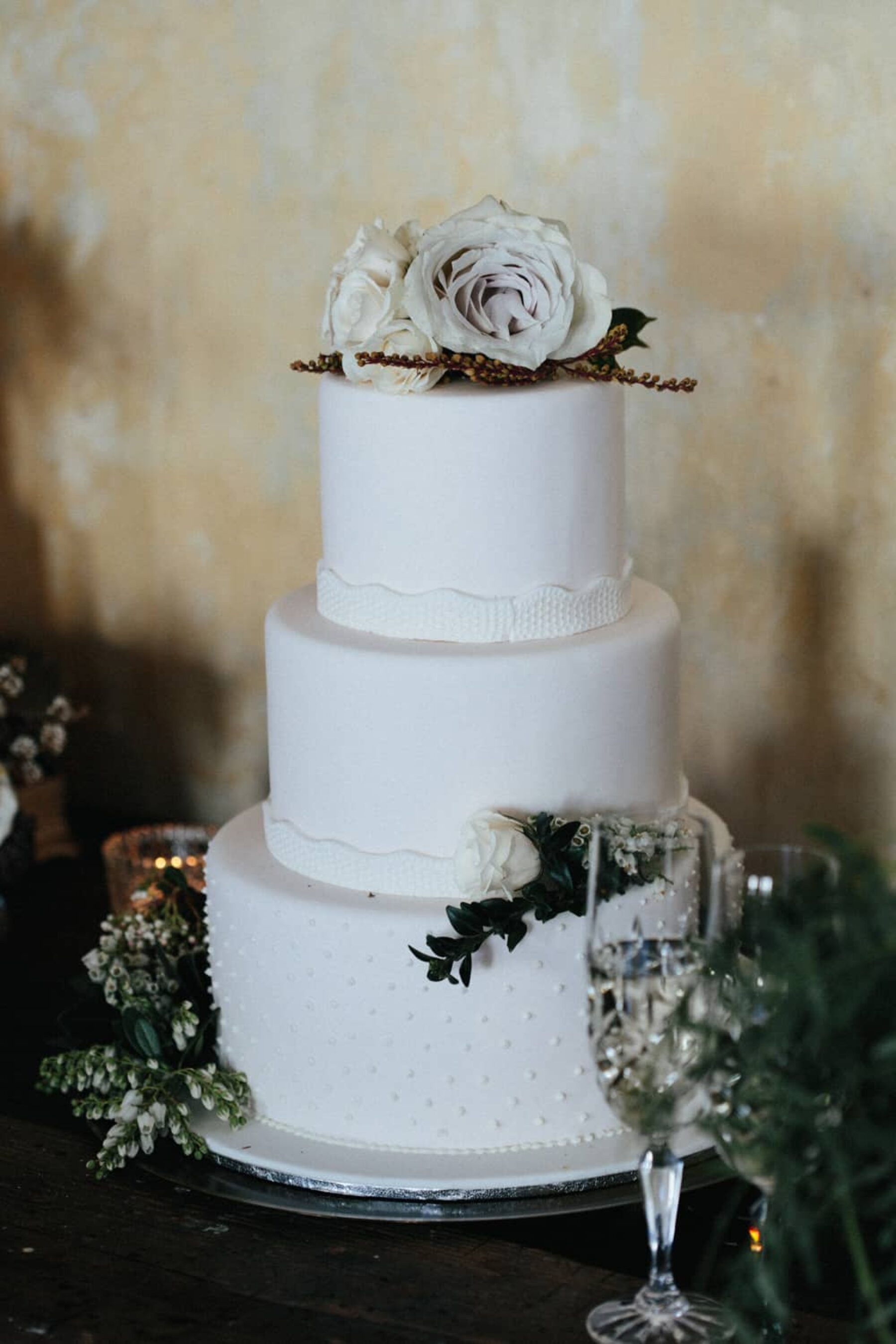 classic white wedding cake