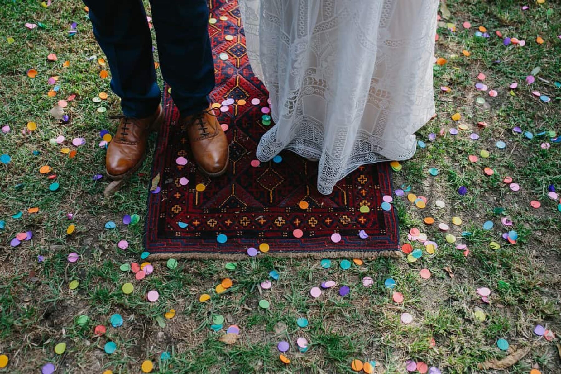 colourful wedding confetti