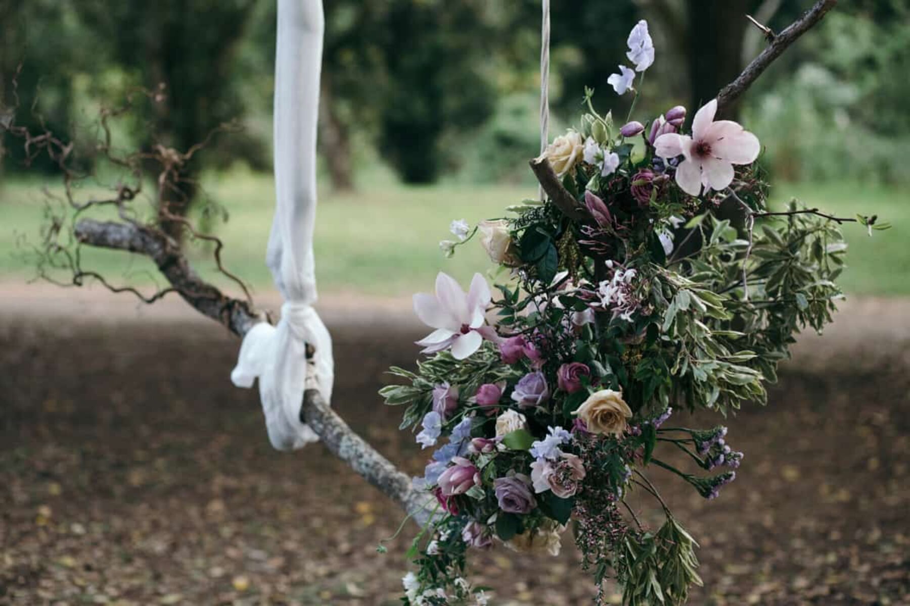 natural floral arbour with magnolias