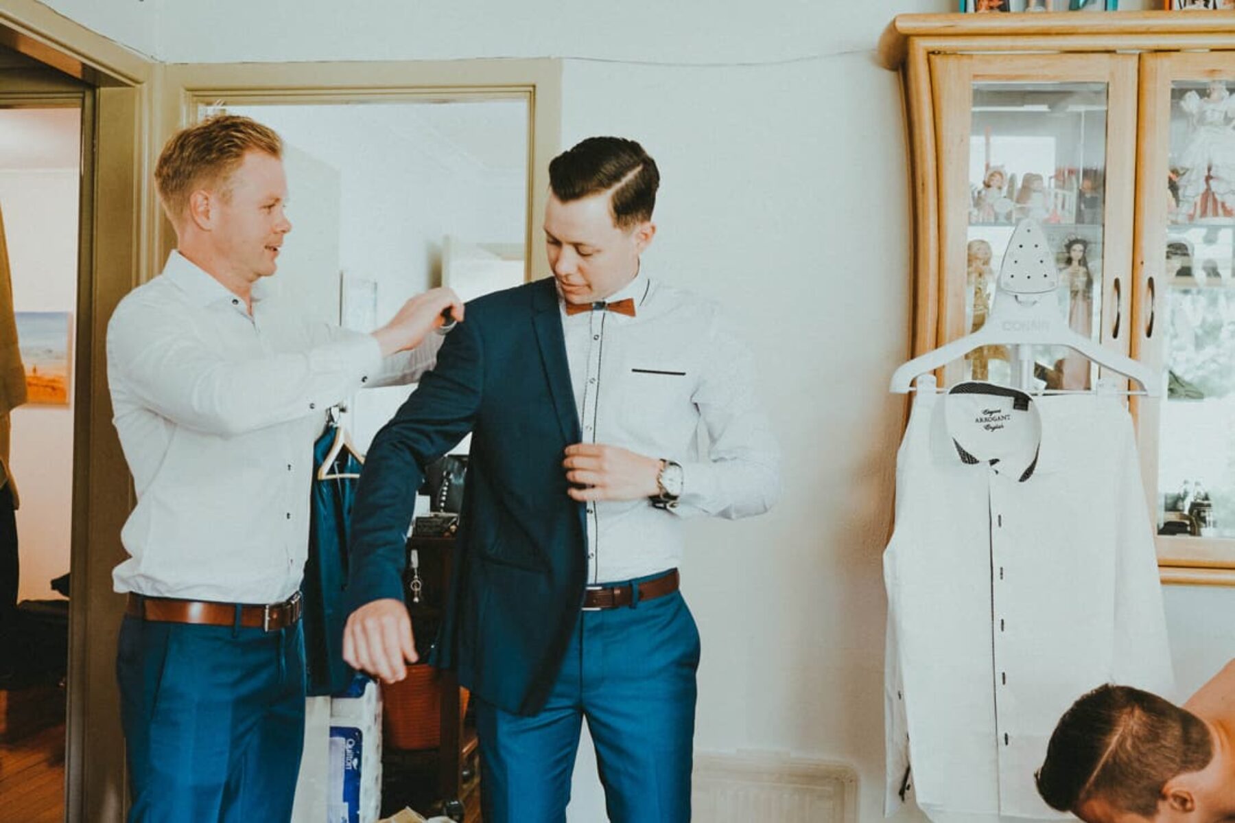 stylish groom getting ready