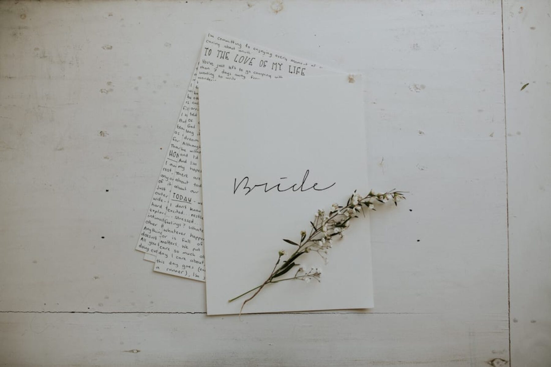 bride's handwritten vows