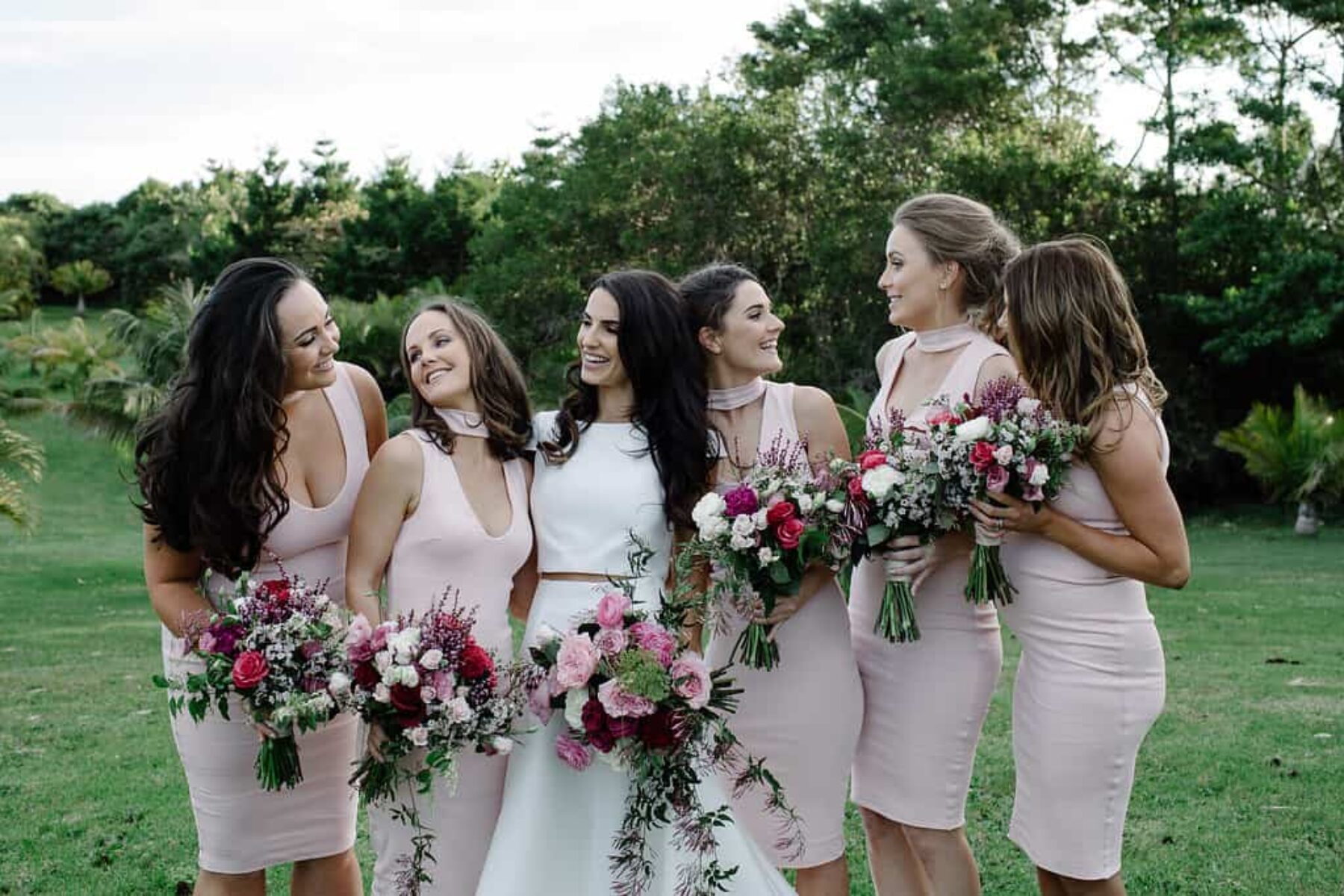soft pink bridesmaid dresses
