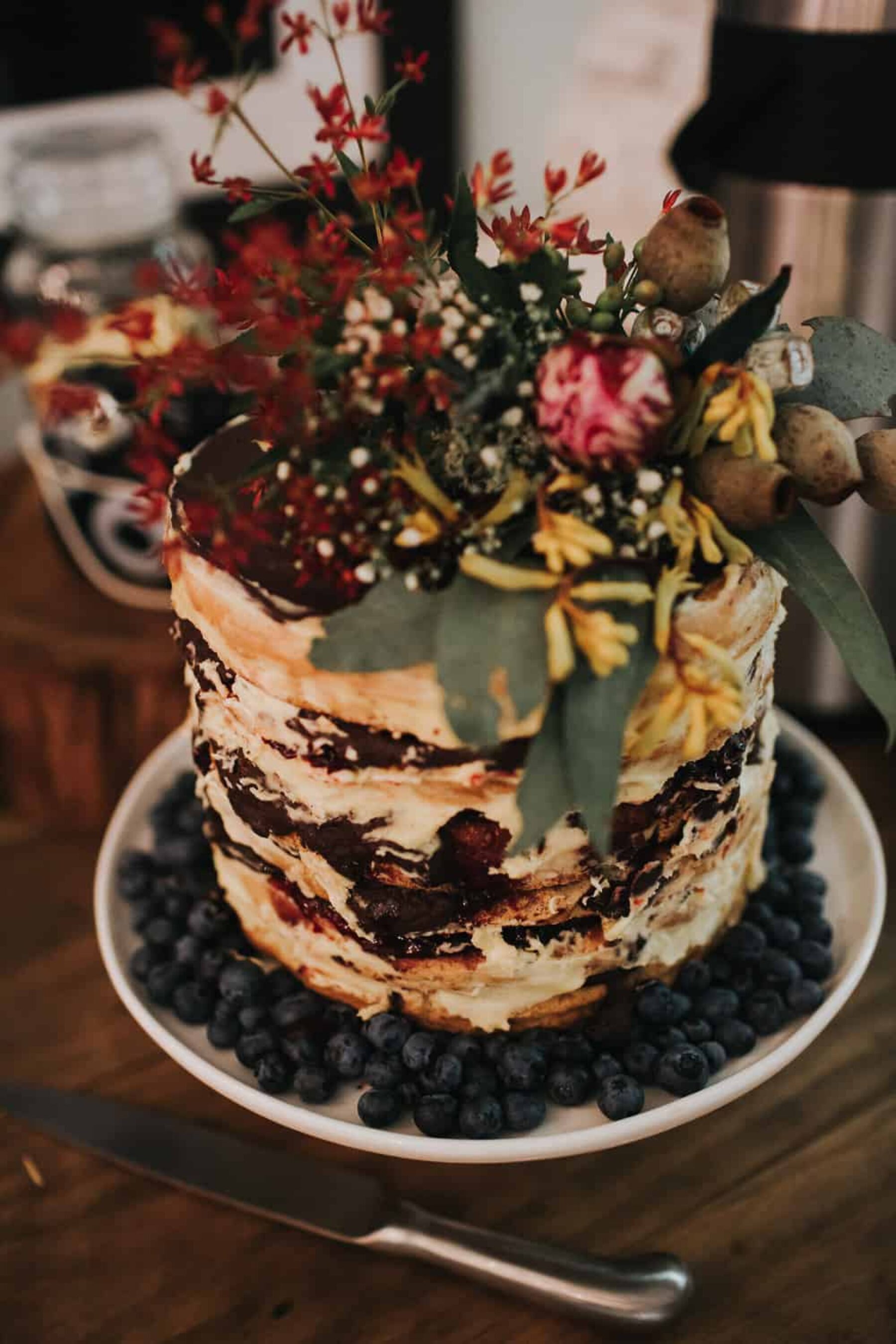 rustic homemade wedding cake