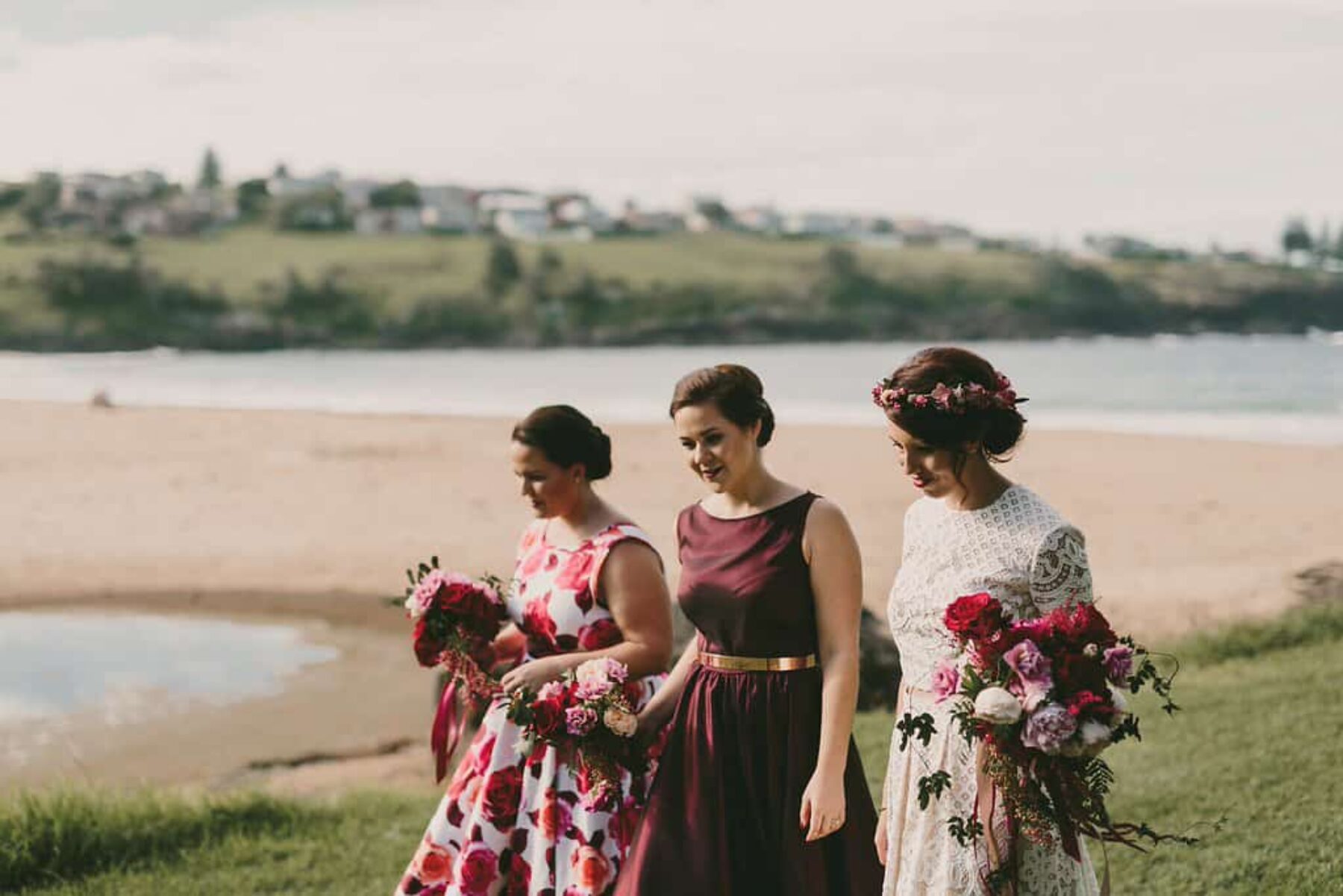 mixed red bridesmaid dresses