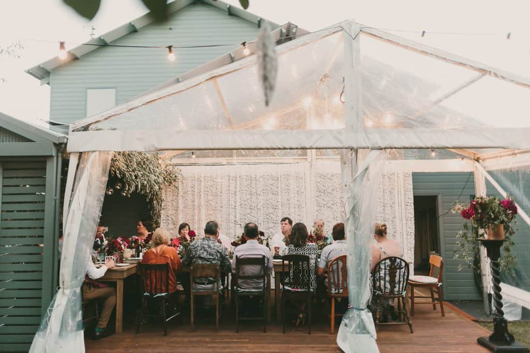vintage backyard wedding