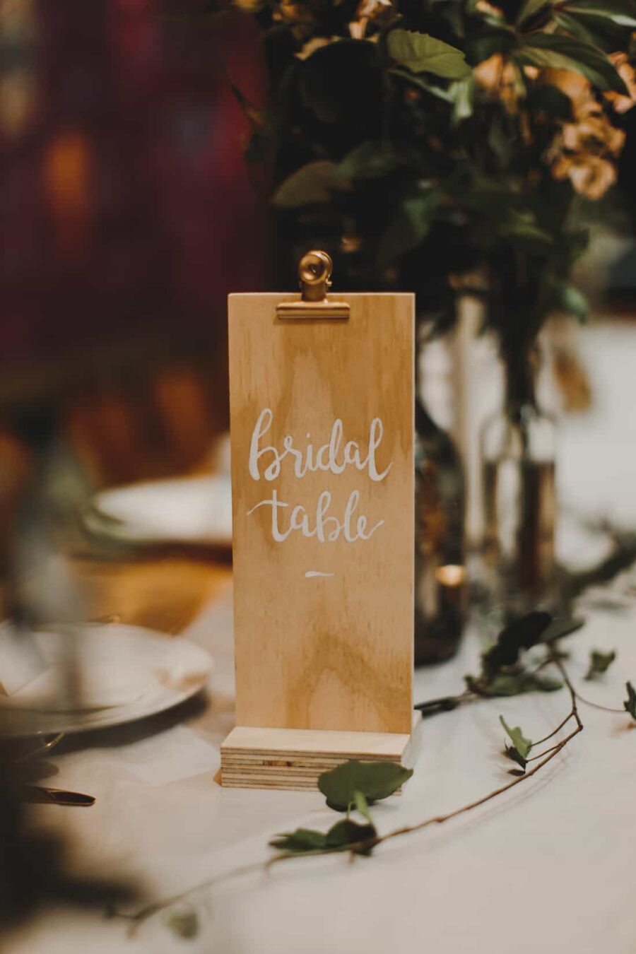 hand-lettered table number
